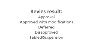 Approval Approved with modifications Deferred Disapproved Tabled/Suspension